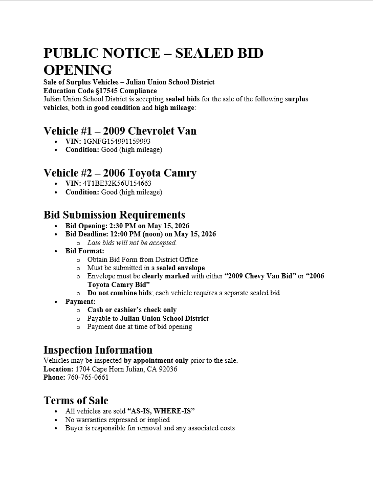 PUBLIC NOTICE
